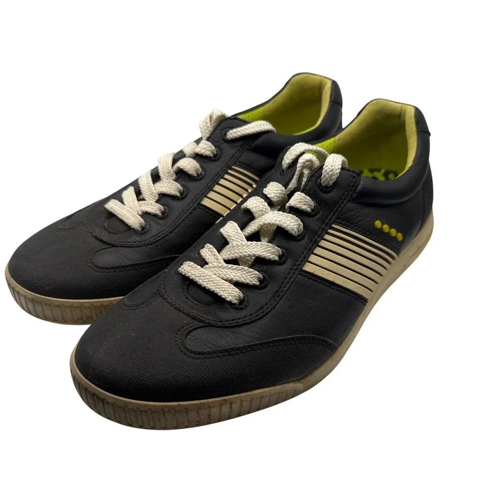 ECCO Biom Hybrid Black Leather Golf Shoes Mens EU 42 US 8-8.5 Hydromax Spikeless